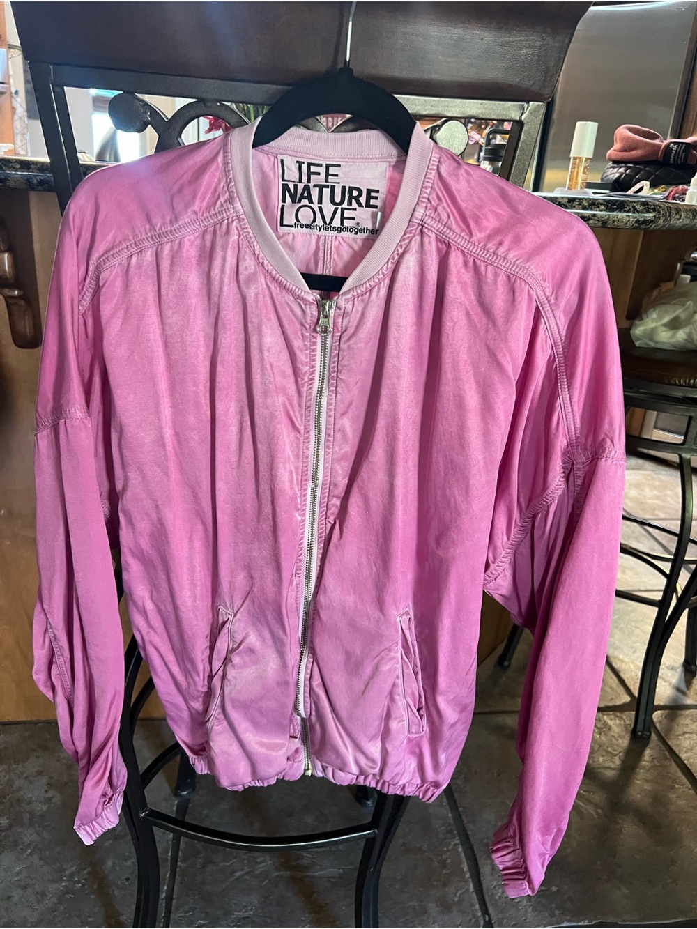freecity Pink Lightweight Bomber Jacket Size XS